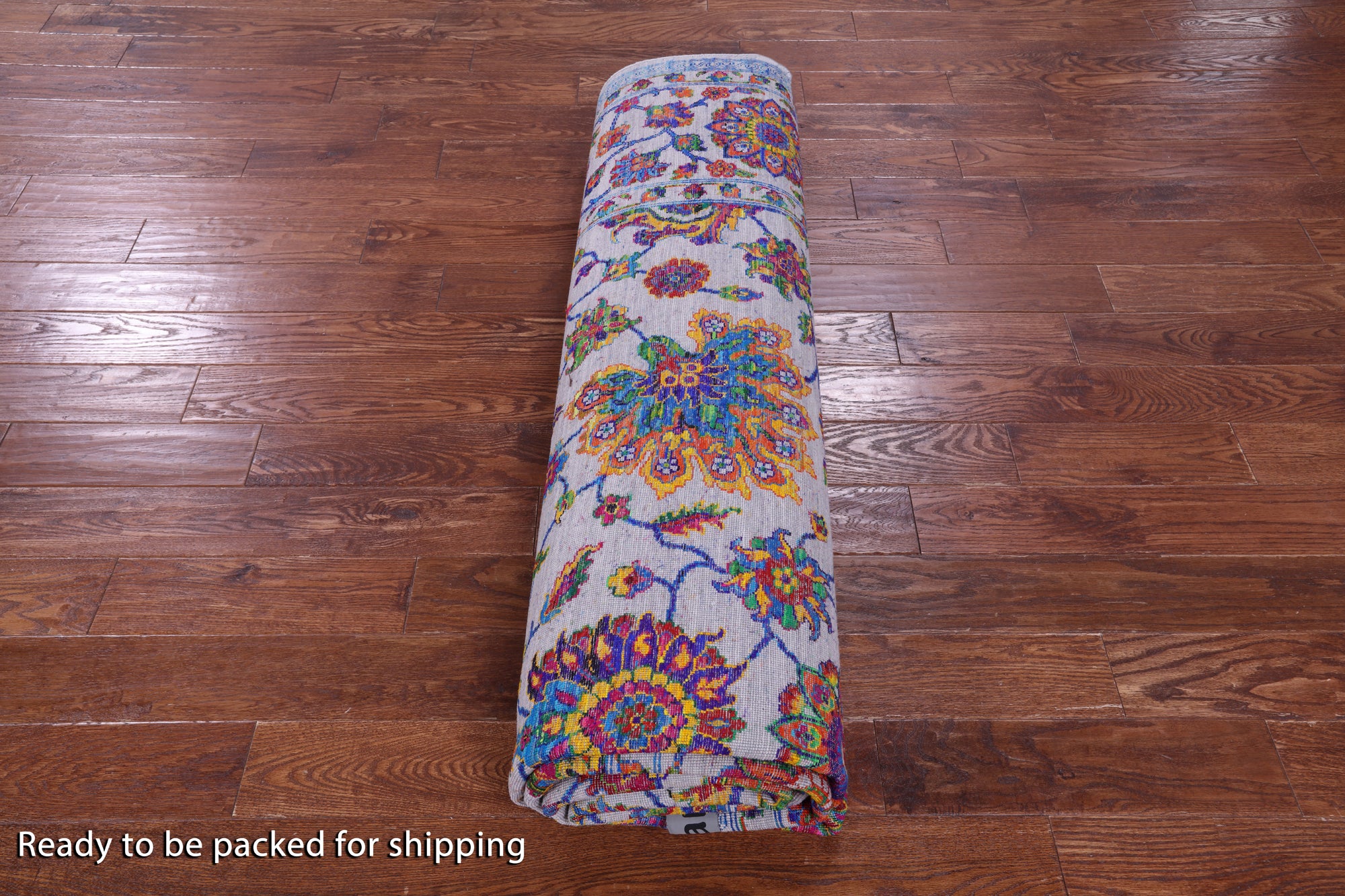 Grey Persian Hand Knotted Wool & Silk Rug - 9' 1" X 12' 1" - Golden Nile