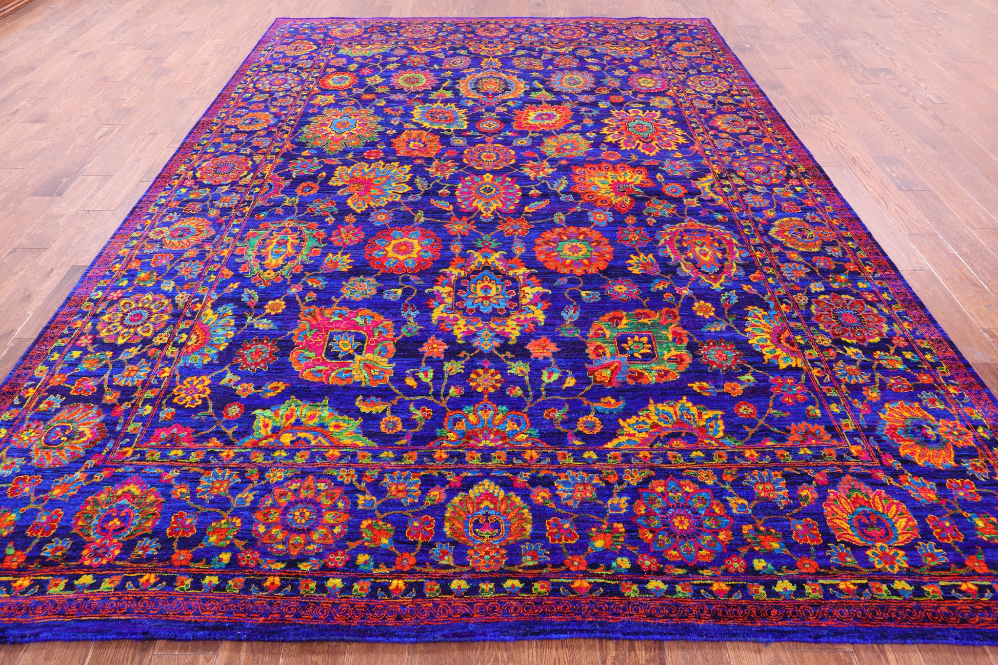 Purple Persian Hand Knotted 100% Silk Rug - 9' 0" X 12' 3" - Golden Nile