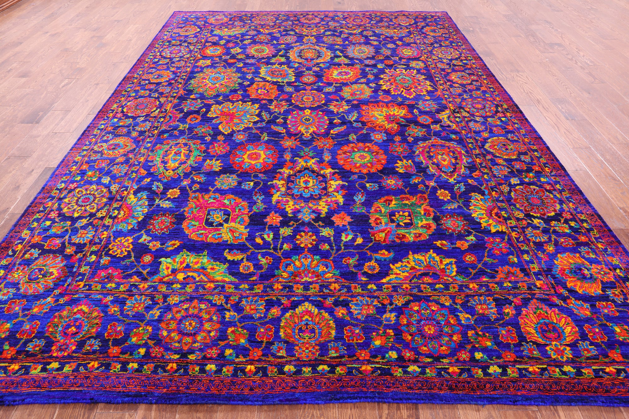 Purple Persian Hand Knotted 100% Silk Rug - 9' 0" X 12' 3" - Golden Nile
