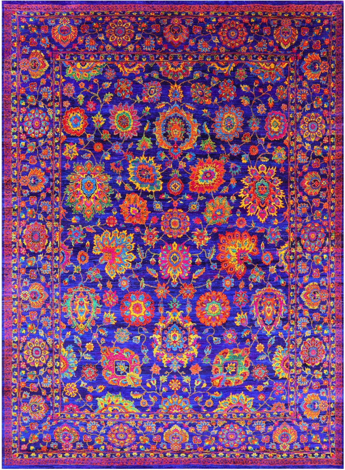 Purple Persian Hand Knotted 100% Silk Rug - 9' 0" X 12' 3" - Golden Nile