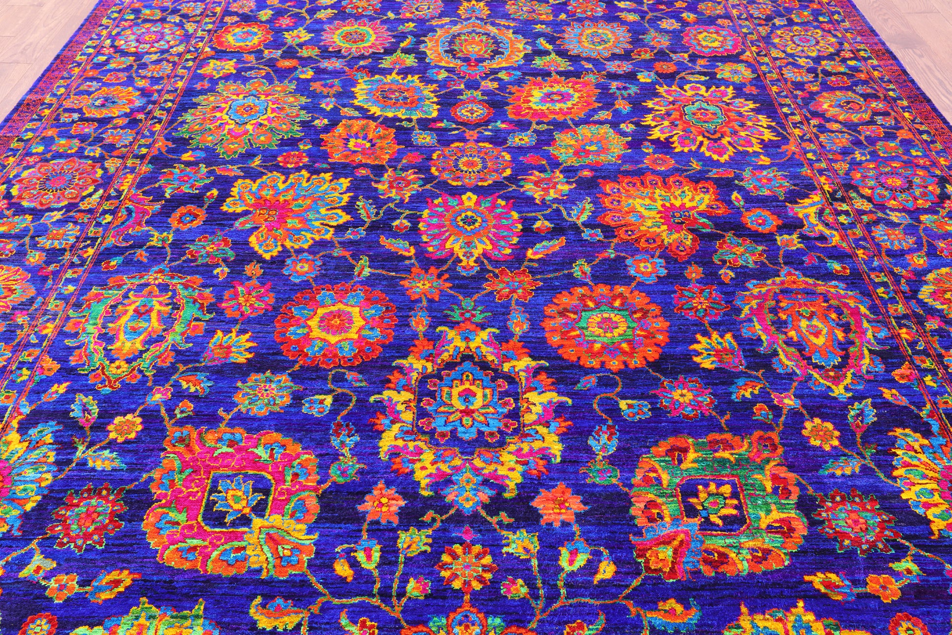 Purple Persian Hand Knotted 100% Silk Rug - 9' 0" X 12' 3" - Golden Nile