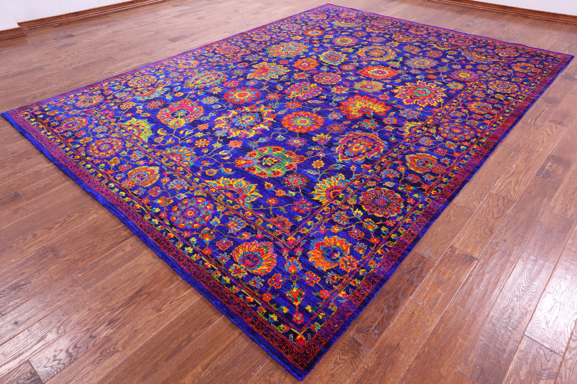 Purple Persian Hand Knotted 100% Silk Rug - 9' 0" X 12' 3" - Golden Nile