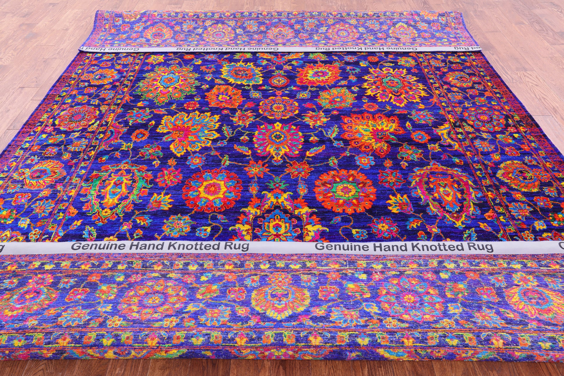 Purple Persian Hand Knotted 100% Silk Rug - 9' 0" X 12' 3" - Golden Nile