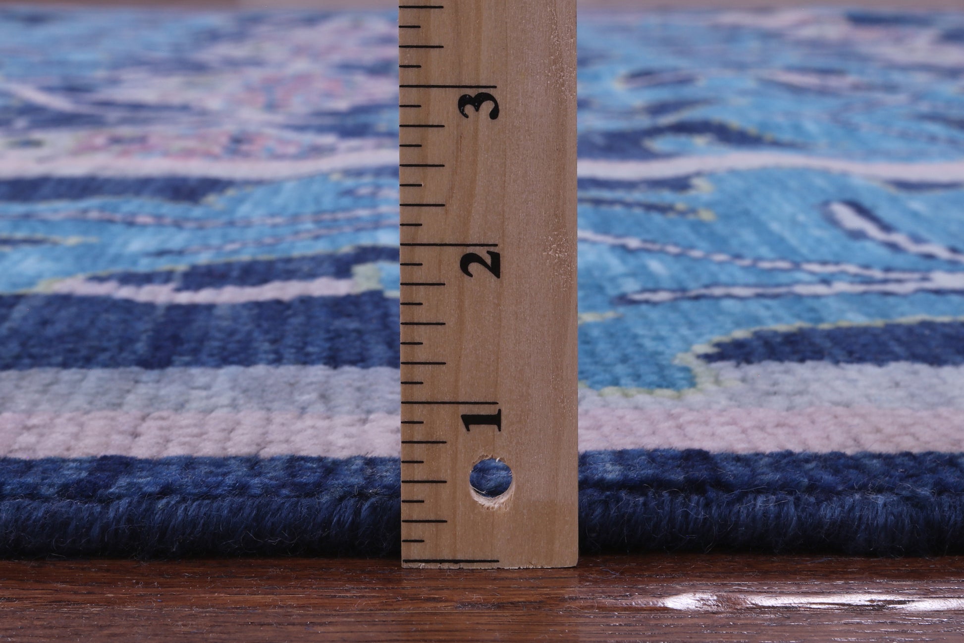 Blue William Morris Hand Knotted Wool Rug - 10' 0" X 14' 8" - Golden Nile