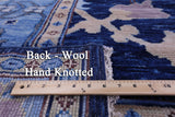 Blue Turkish Oushak Hand Knotted Wool Rug - 10' 3" X 14' 0" - Golden Nile
