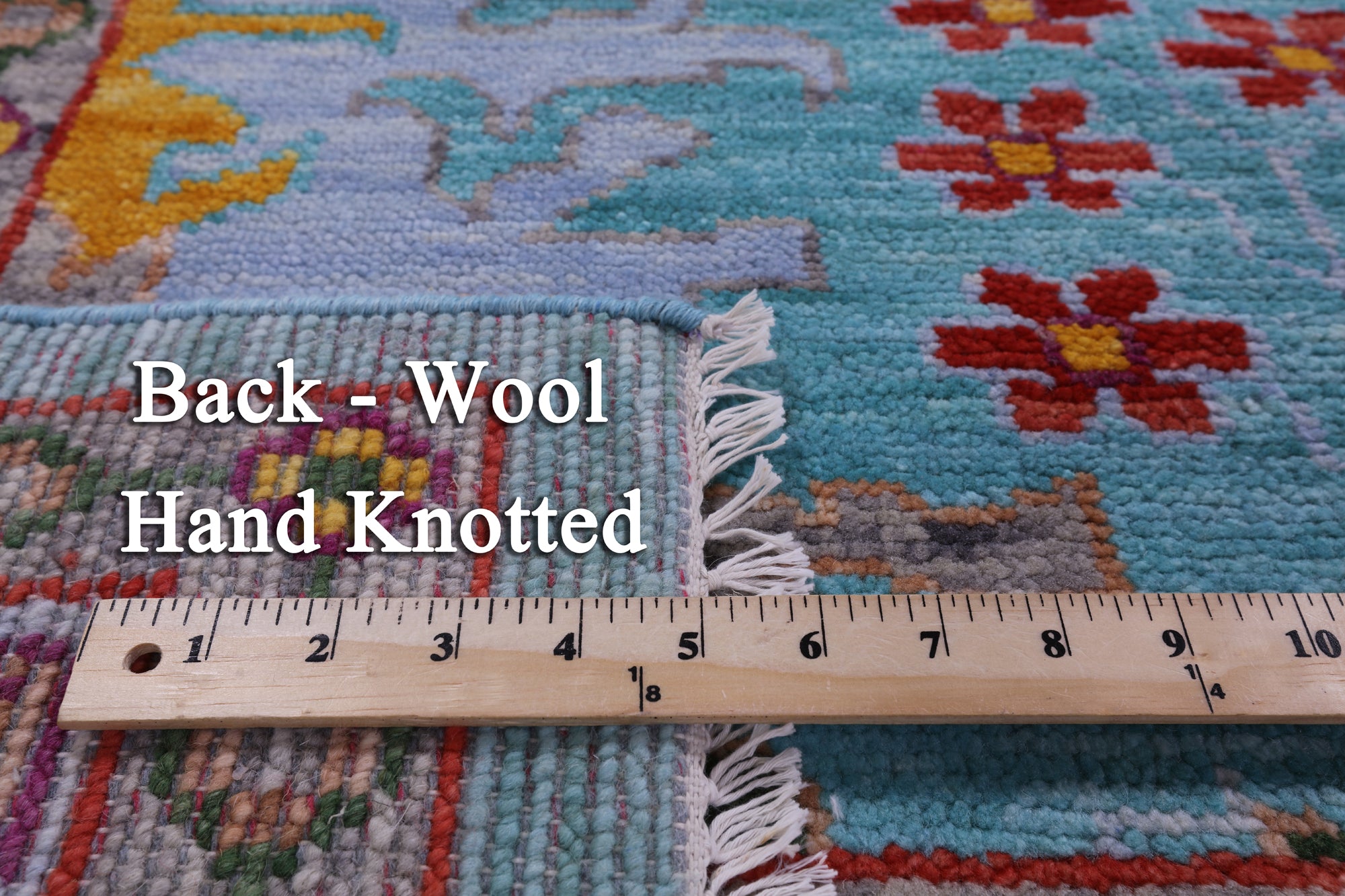 Blue Square Turkish Oushak Hand Knotted Wool Rug - 8' 1" X 8' 2" - Golden Nile