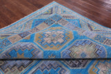Blue Turkmen Ersari Hand Knotted Wool Rug - 8' 1" X 10' 4" - Golden Nile