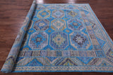 Blue Turkmen Ersari Hand Knotted Wool Rug - 8' 1" X 10' 4" - Golden Nile