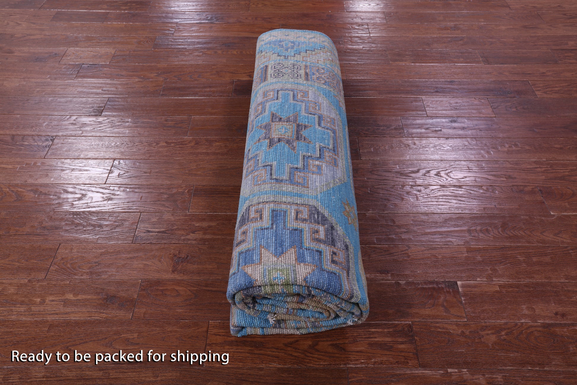 Blue Turkmen Ersari Hand Knotted Wool Rug - 8' 1" X 10' 4" - Golden Nile