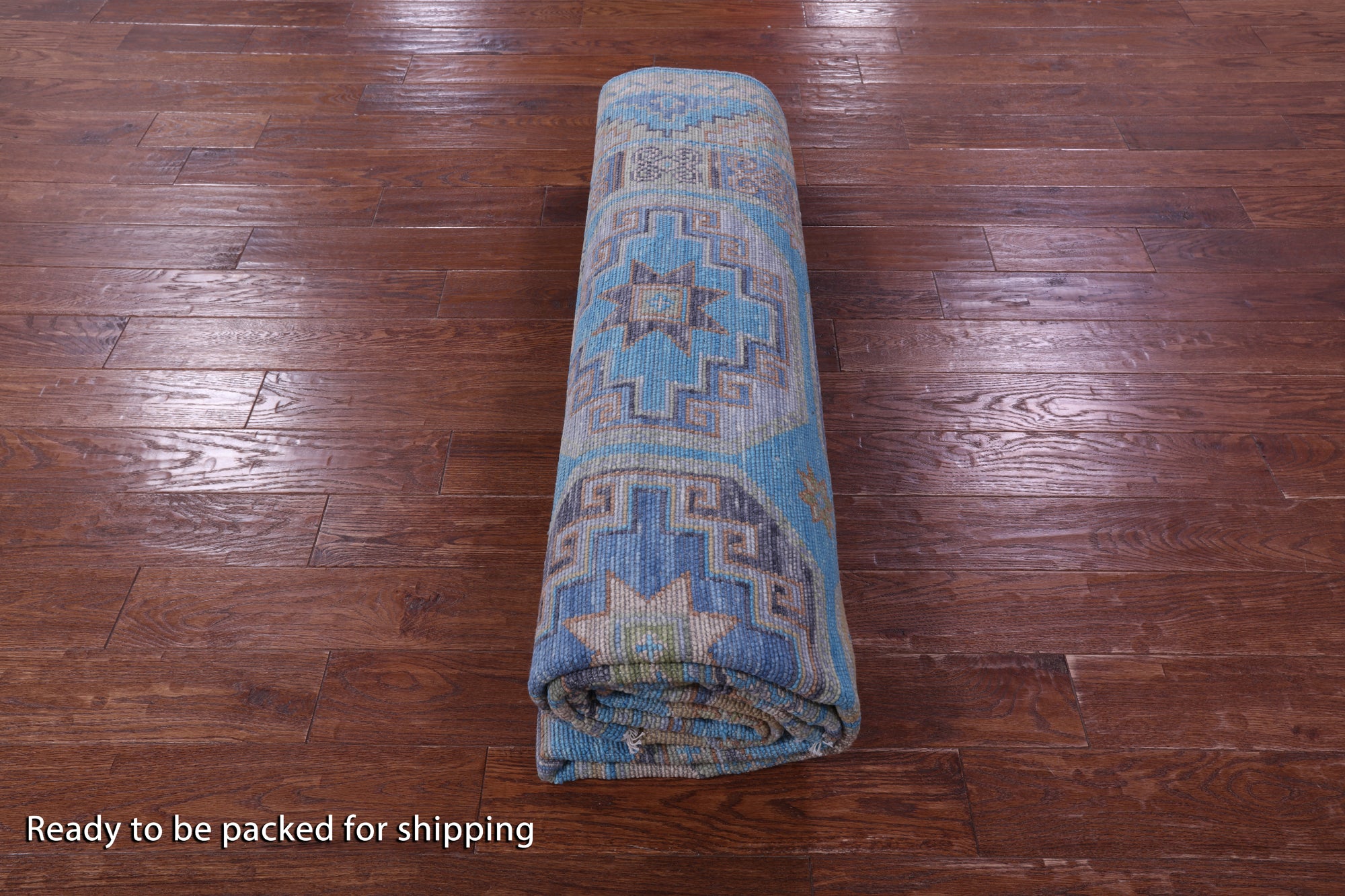 Blue Turkmen Ersari Hand Knotted Wool Rug - 8' 1" X 10' 4" - Golden Nile