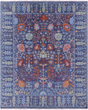 Blue Turkish Oushak Hand Knotted Wool Rug - 8' 3" X 10' 6" - Golden Nile
