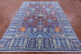 Blue Turkish Oushak Hand Knotted Wool Rug - 8' 3" X 10' 6" - Golden Nile