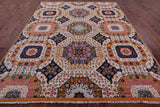 Geometric Persian Mamluk Hand Knotted Wool Rug - 8' 1" X 10' 3" - Golden Nile