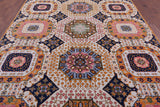 Geometric Persian Mamluk Hand Knotted Wool Rug - 8' 1" X 10' 3" - Golden Nile