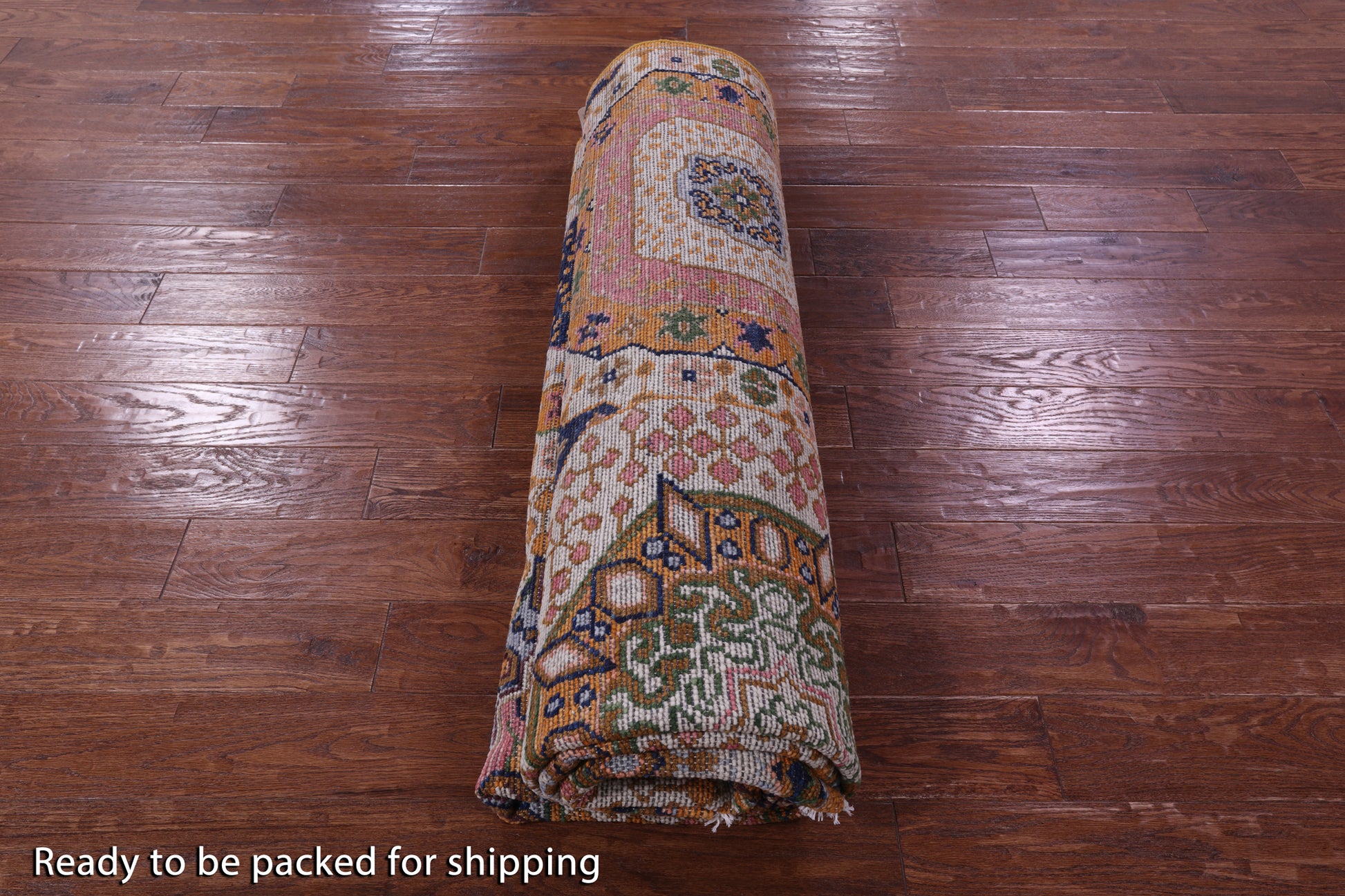 Geometric Persian Mamluk Hand Knotted Wool Rug - 8' 1" X 10' 3" - Golden Nile