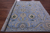 Blue Square Persian Tabriz Hand Knotted Wool Rug - 8' 1" X 8' 4" - Golden Nile