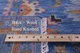 Blue Turkish Oushak Hand Knotted Wool Rug - 8' 2" X 10' 0" - Golden Nile