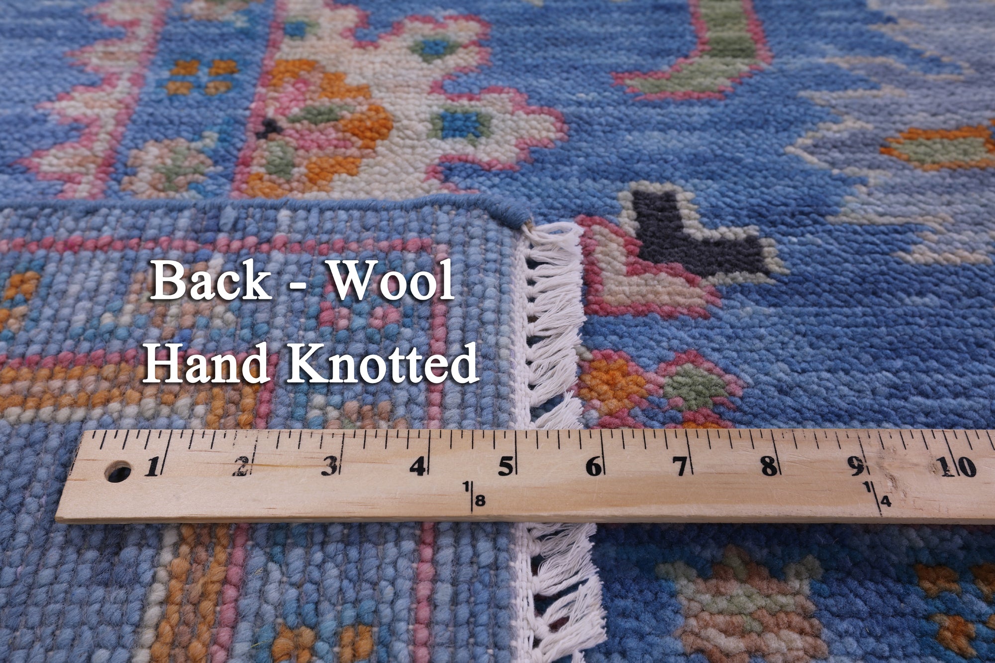 Blue Turkish Oushak Hand Knotted Wool Rug - 8' 2" X 10' 0" - Golden Nile
