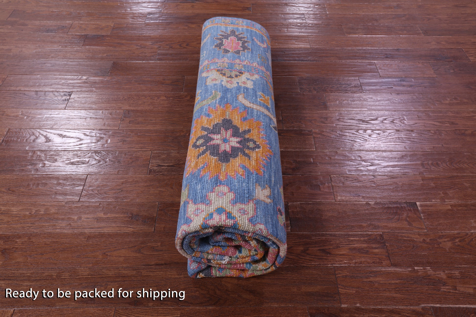 Blue Turkish Oushak Hand Knotted Wool Rug - 8' 2" X 10' 0" - Golden Nile