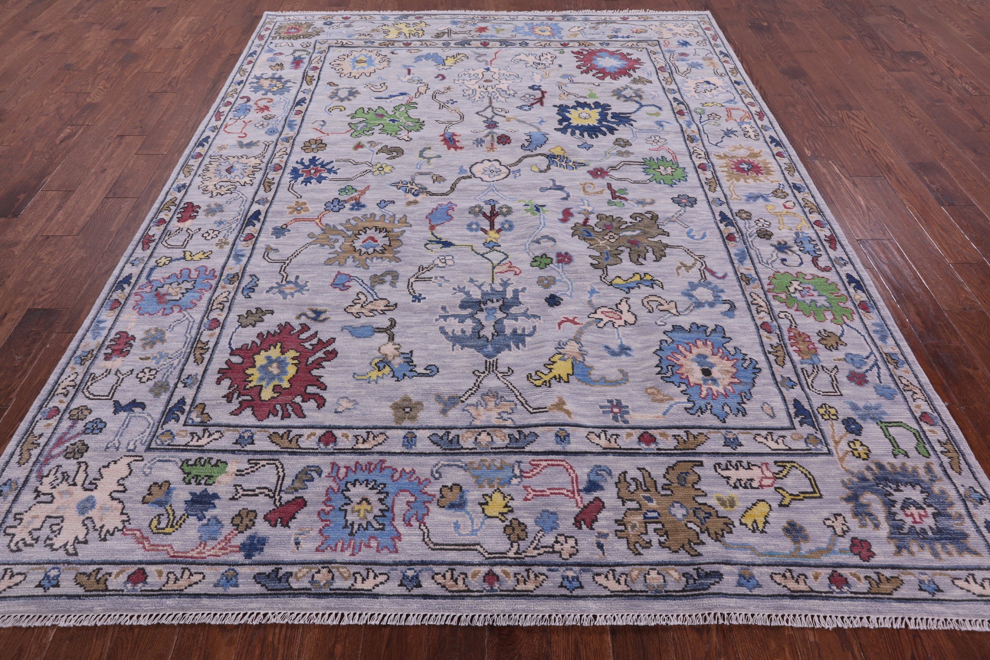 Grey Turkish Oushak Hand Knotted Wool Rug - 8' 0" X 10' 2" - Golden Nile