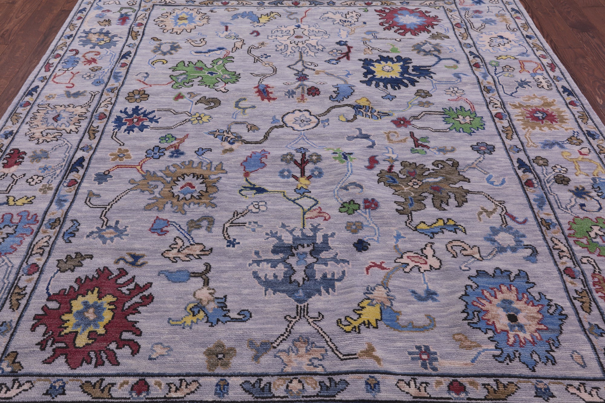 Grey Turkish Oushak Hand Knotted Wool Rug - 8' 0" X 10' 2" - Golden Nile
