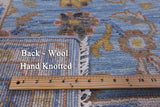 Blue Turkish Oushak Hand Knotted Wool Rug - 8' 2" X 10' 4" - Golden Nile
