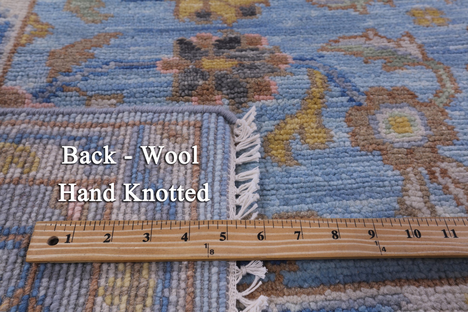 Blue Turkish Oushak Hand Knotted Wool Rug - 8' 2" X 10' 4" - Golden Nile