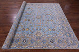 Blue Turkish Oushak Hand Knotted Wool Rug - 8' 2" X 10' 4" - Golden Nile