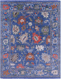 Blue Turkish Oushak Hand Knotted Wool Rug - 8' 1" X 10' 4" - Golden Nile