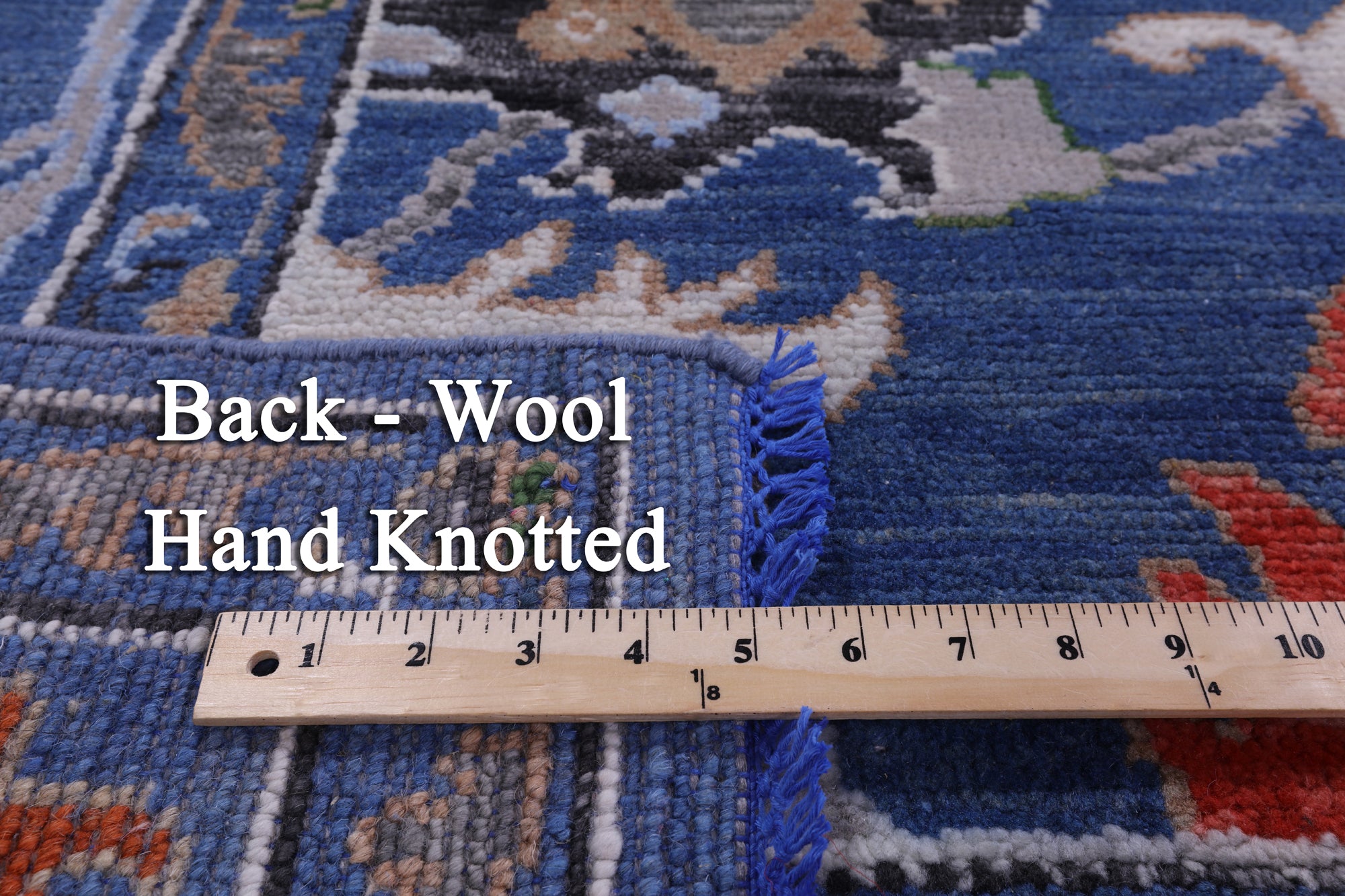Blue Turkish Oushak Hand Knotted Wool Rug - 8' 1" X 10' 4" - Golden Nile