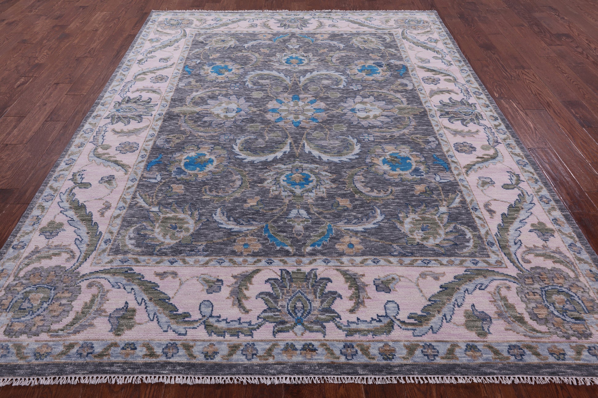 Grey Persian Tabriz Hand Knotted Wool Rug - 8' 0" X 10' 0" - Golden Nile
