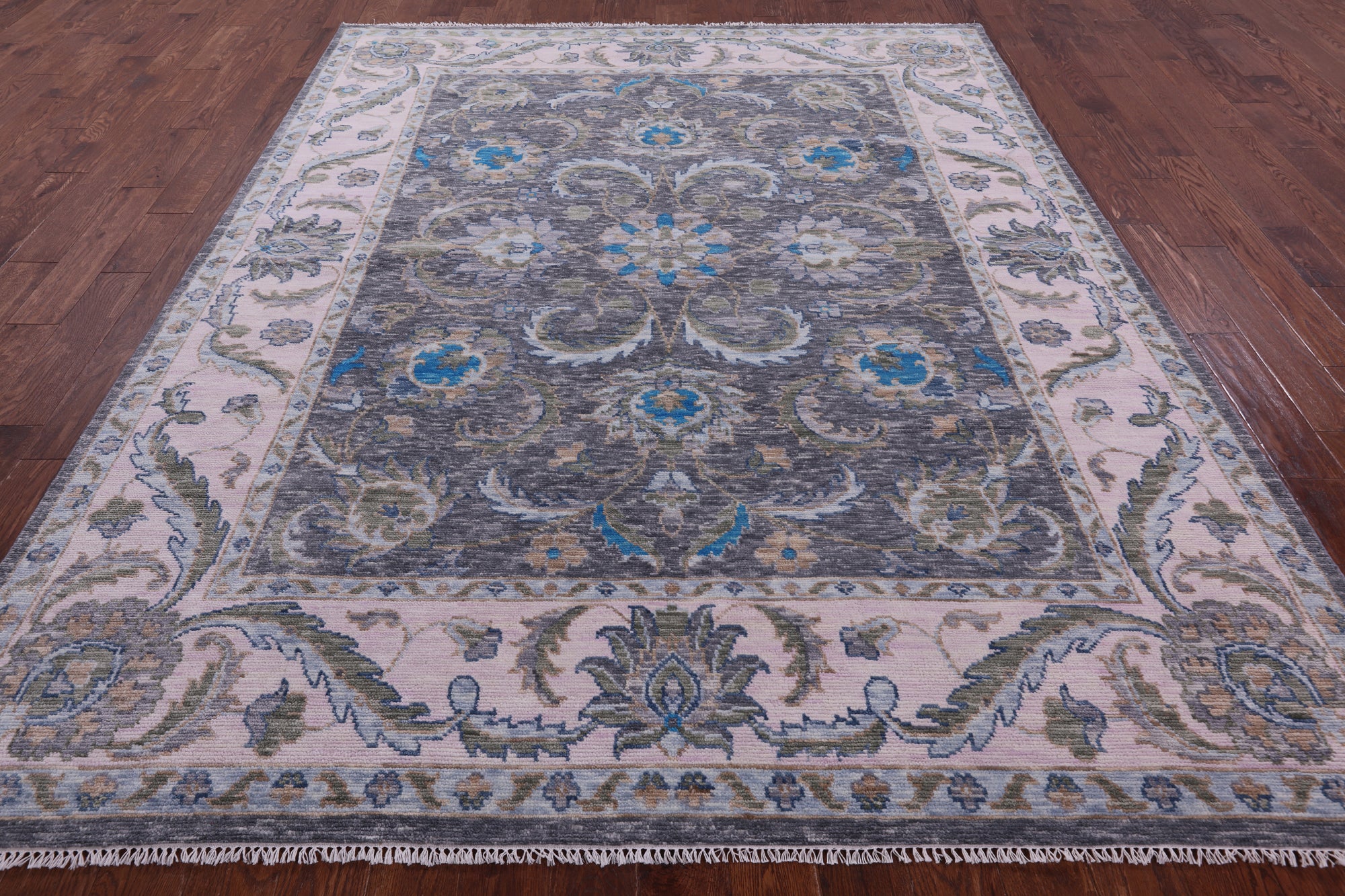 Grey Persian Tabriz Hand Knotted Wool Rug - 8' 0" X 10' 0" - Golden Nile