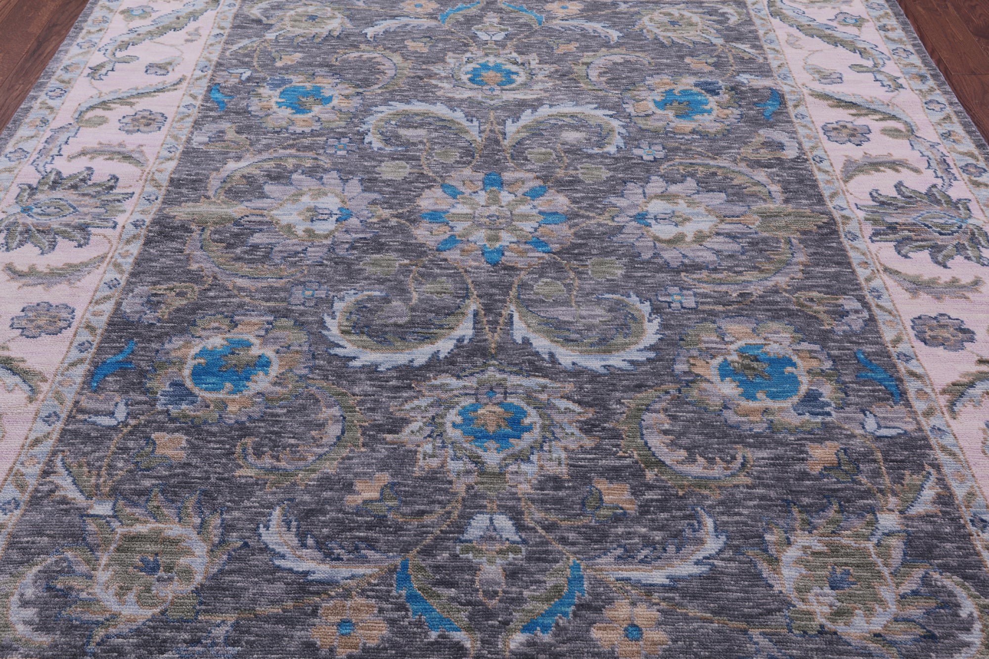 Grey Persian Tabriz Hand Knotted Wool Rug - 8' 0" X 10' 0" - Golden Nile