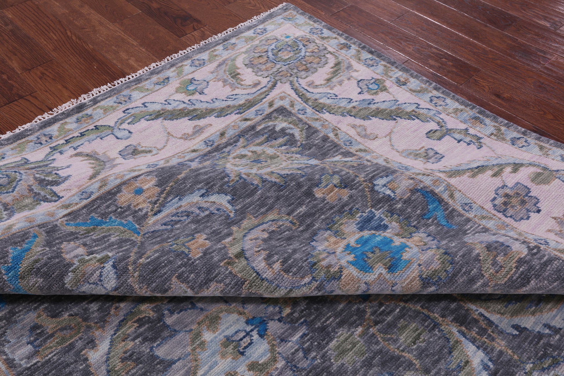 Grey Persian Tabriz Hand Knotted Wool Rug - 8' 0" X 10' 0" - Golden Nile