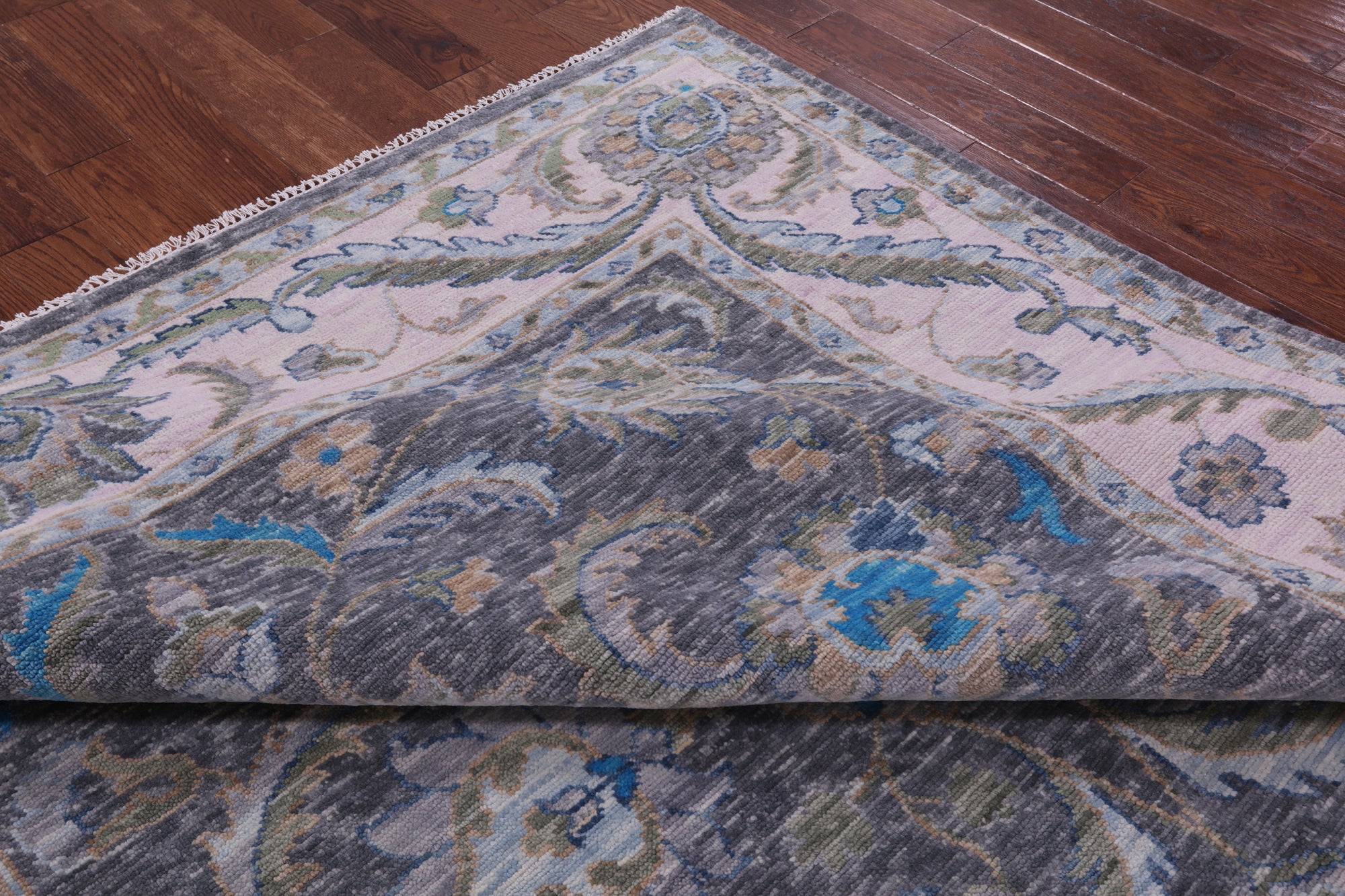 Grey Persian Tabriz Hand Knotted Wool Rug - 8' 0" X 10' 0" - Golden Nile
