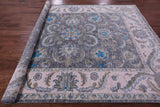 Grey Persian Tabriz Hand Knotted Wool Rug - 8' 0" X 10' 0" - Golden Nile