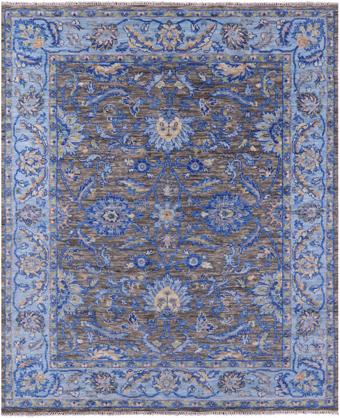Grey Persian Tabriz Hand Knotted Wool Rug - 8' 3" X 10' 1" - Golden Nile