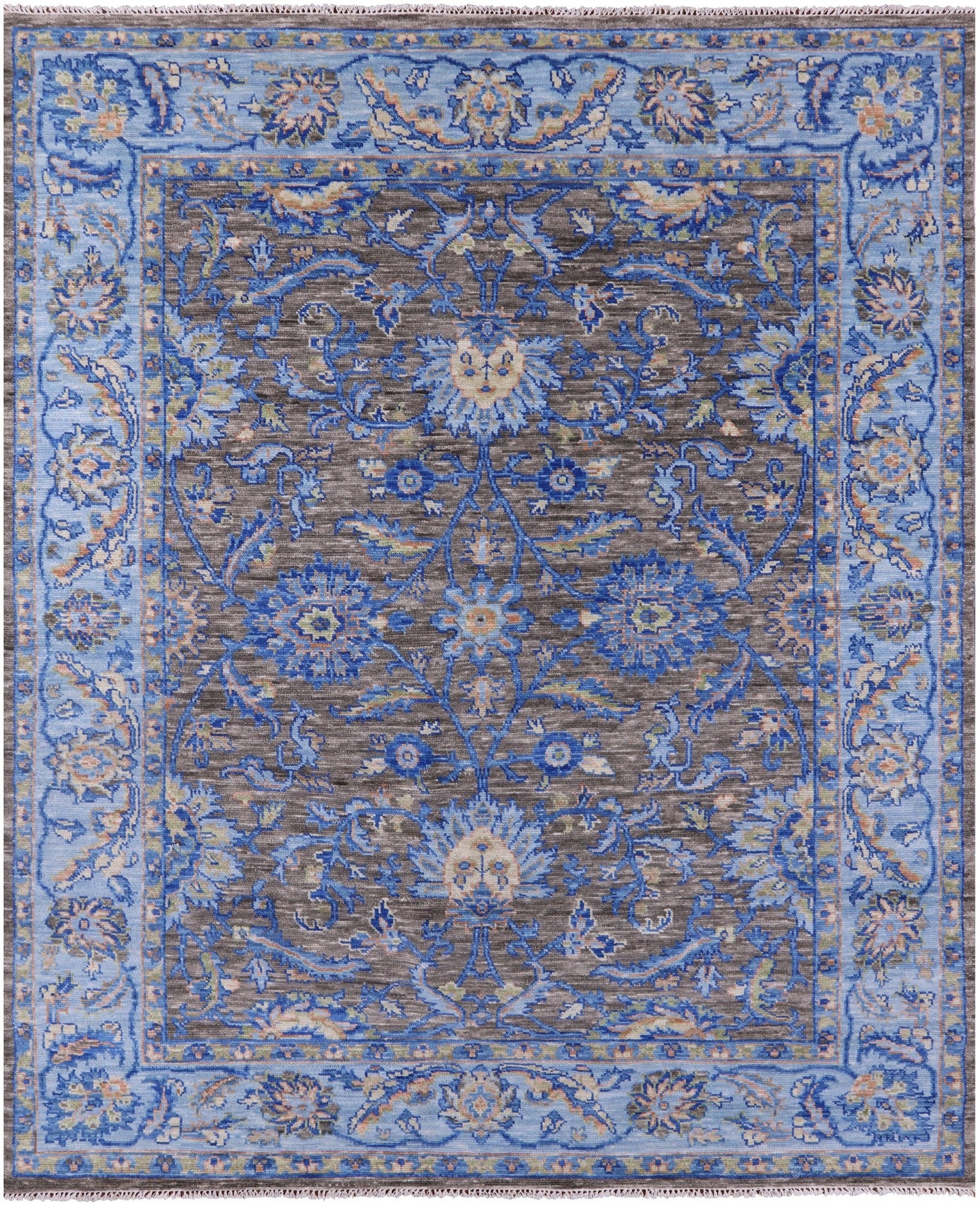 Grey Persian Tabriz Hand Knotted Wool Rug - 8' 3" X 10' 1" - Golden Nile