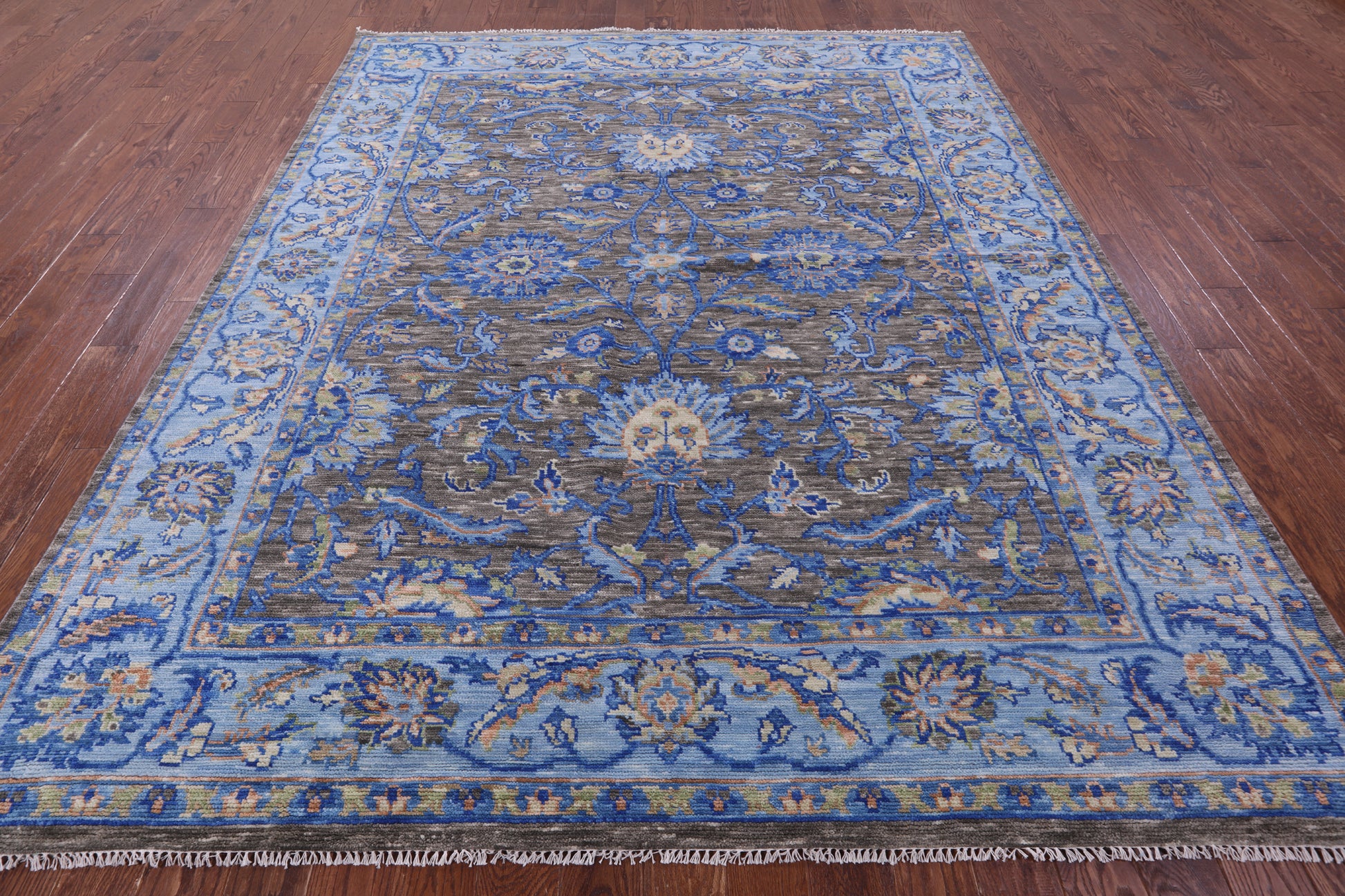 Grey Persian Tabriz Hand Knotted Wool Rug - 8' 3" X 10' 1" - Golden Nile