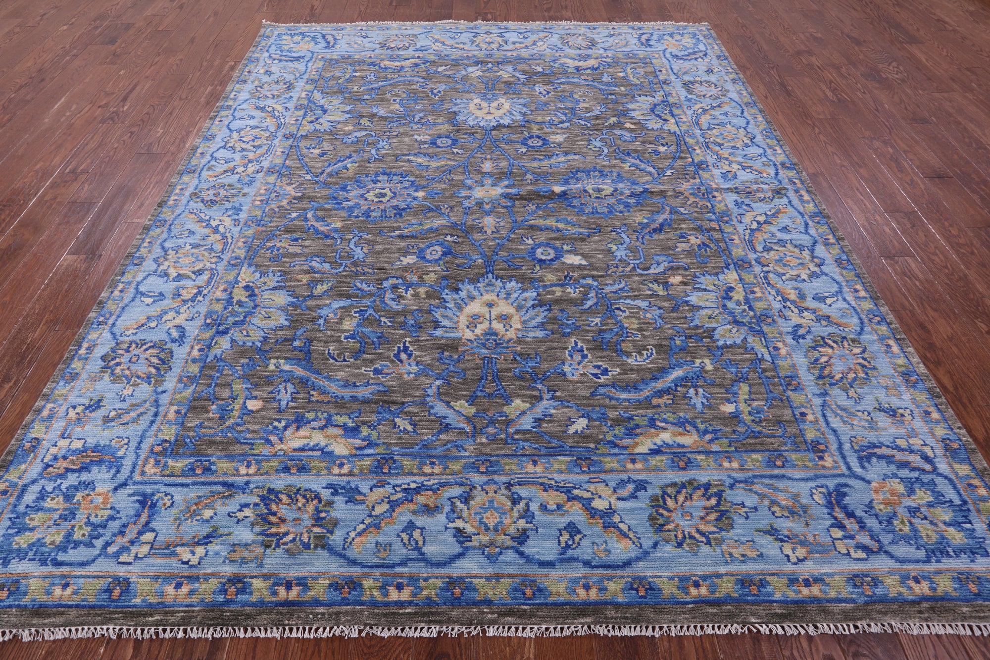 Grey Persian Tabriz Hand Knotted Wool Rug - 8' 3" X 10' 1" - Golden Nile