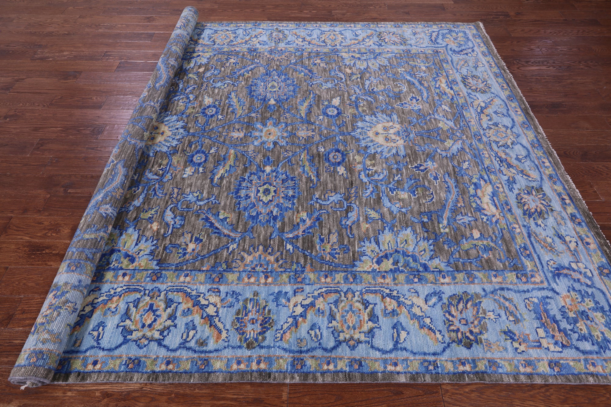 Grey Persian Tabriz Hand Knotted Wool Rug - 8' 3" X 10' 1" - Golden Nile