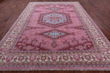 Pink Kazak Hand Knotted Wool Rug - 9' 0" X 12' 0" - Golden Nile