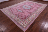 Pink Kazak Hand Knotted Wool Rug - 9' 0" X 12' 0" - Golden Nile