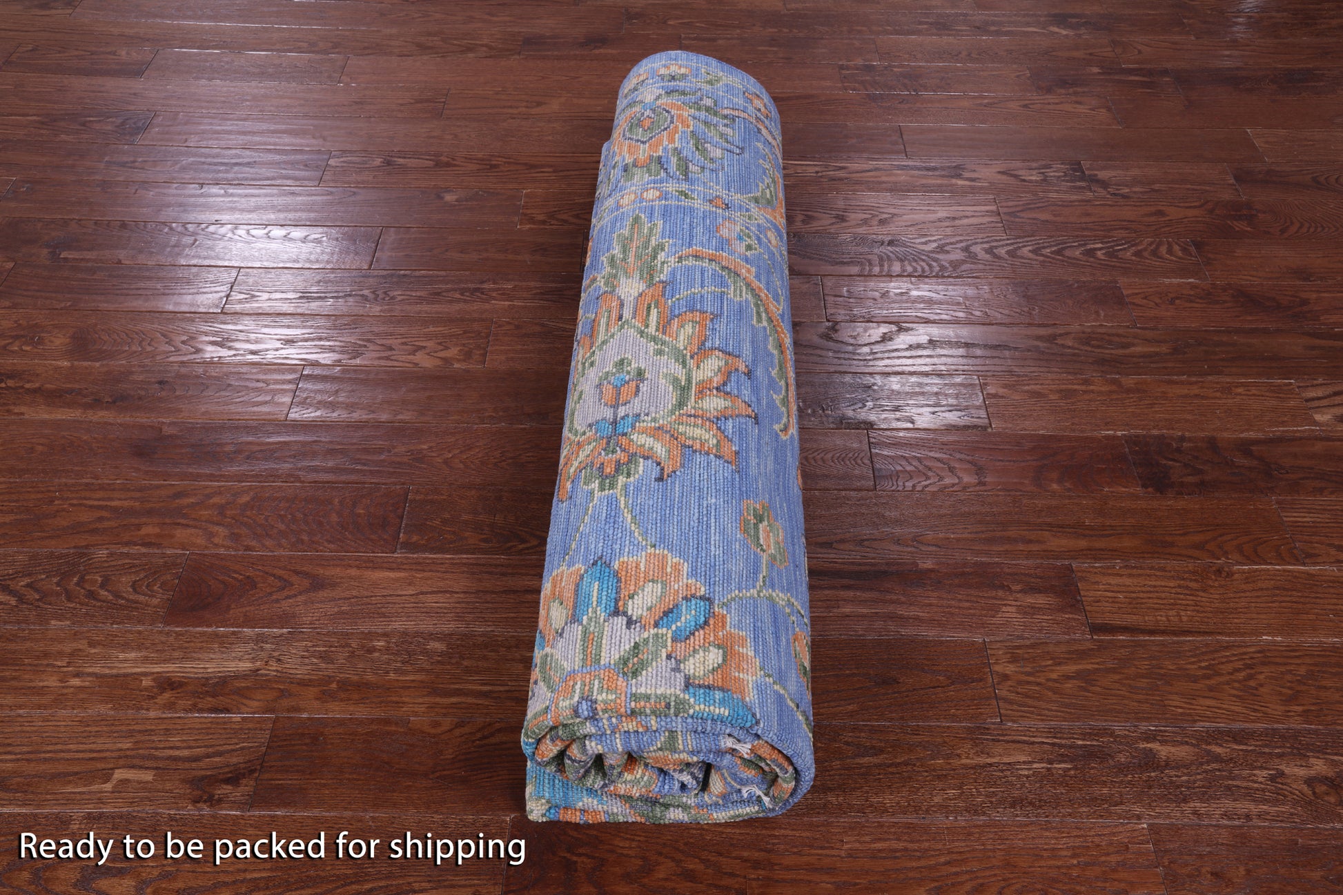 Blue Persian Tabriz Hand Knotted Wool Rug - 9' 0" X 12' 0" - Golden Nile