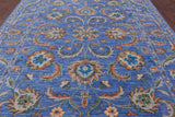 Blue Persian Tabriz Hand Knotted Wool Rug - 9' 0" X 12' 0" - Golden Nile