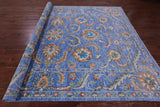 Blue Persian Tabriz Hand Knotted Wool Rug - 9' 0" X 12' 0" - Golden Nile