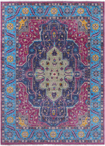Heriz Serapi Hand Knotted Wool Rug - 9' 0" X 12' 6" - Golden Nile