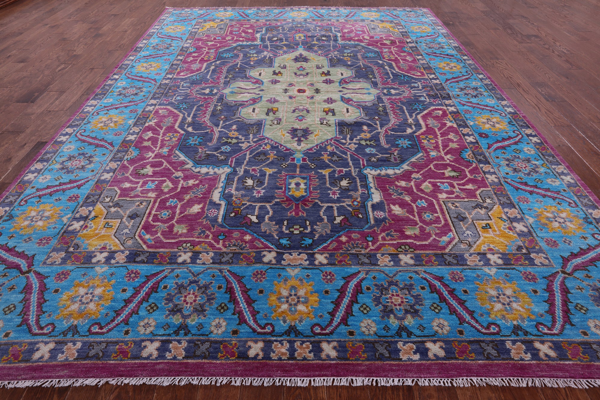 Heriz Serapi Hand Knotted Wool Rug - 9' 0" X 12' 6" - Golden Nile