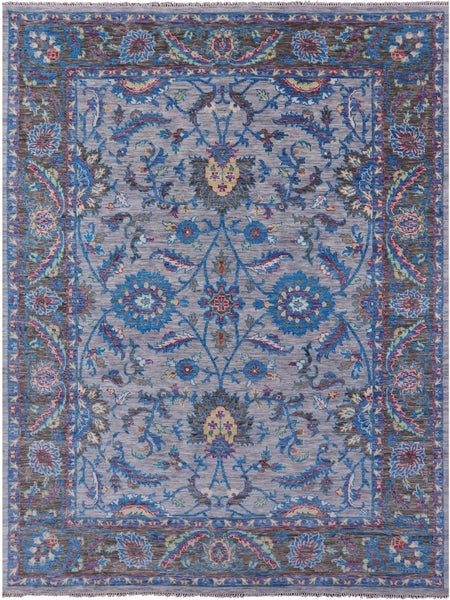 Grey Persian Tabriz Handmade Wool Rug - 9' 1" X 12' 2" - Golden Nile