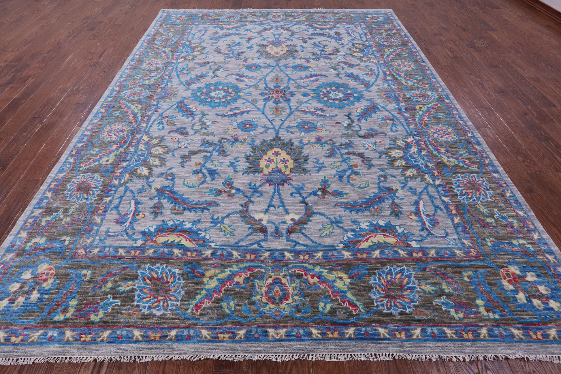Grey Persian Tabriz Handmade Wool Rug - 9' 1" X 12' 2" - Golden Nile